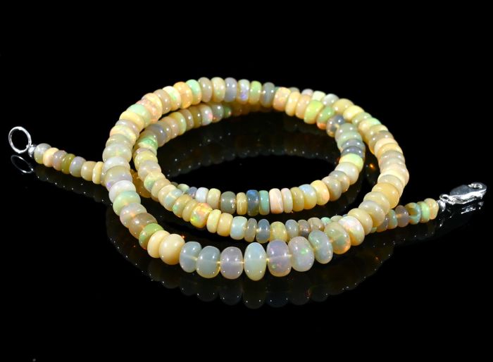 Gold rondel Opal beads for an increase of 43cm, 14.1g