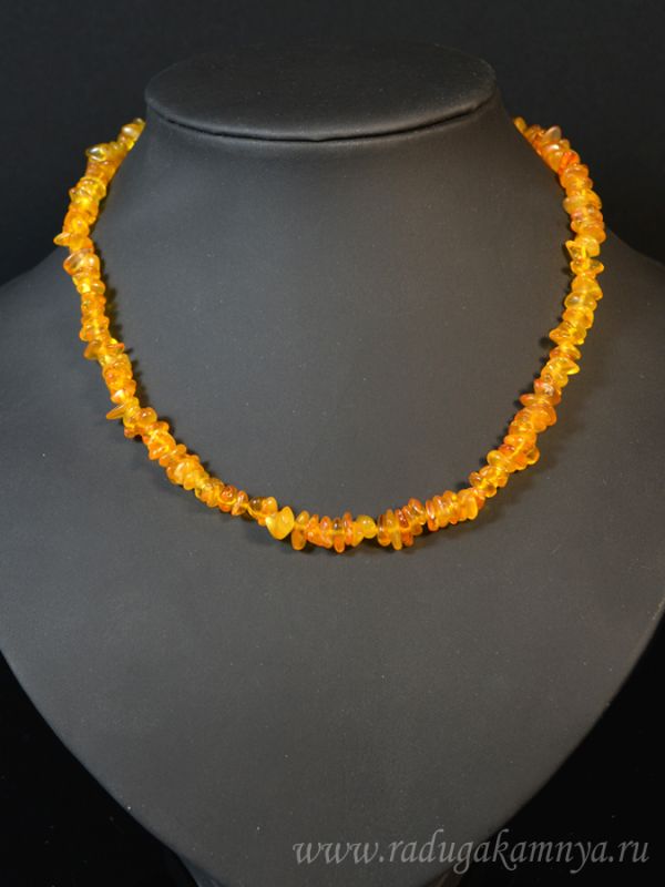 Amber beads honey crumb, 43cm