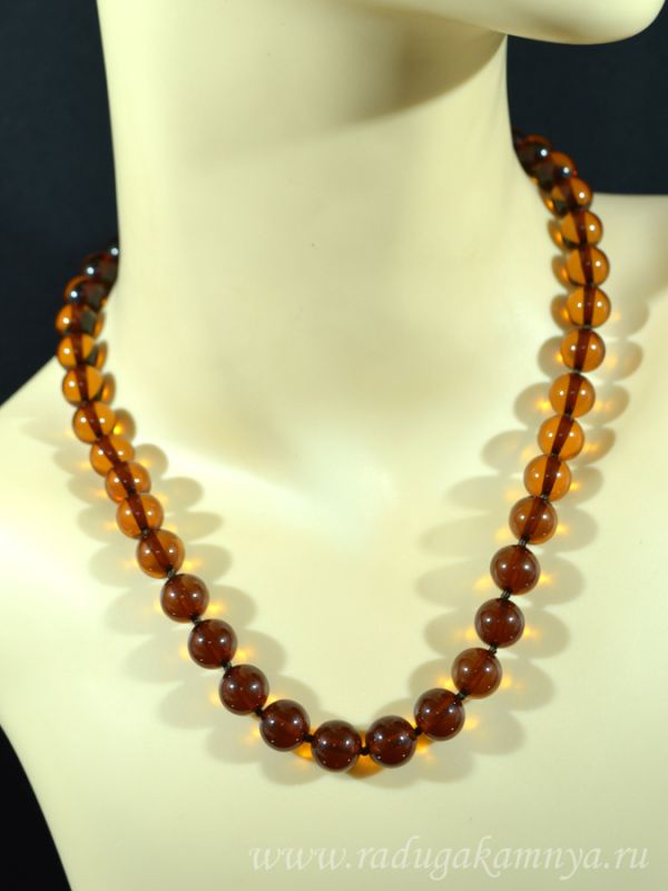 Amber beads 10mm cognac bead, 48cm