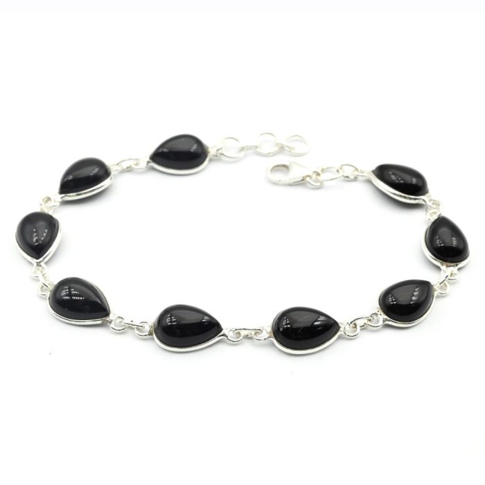 Bracelet C925 with agate drop 8*11mm, 18-19.5cm, 6g