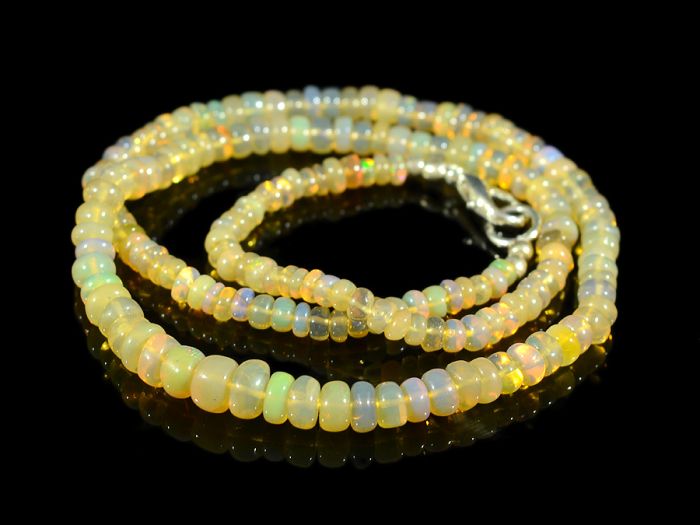 Rondel Opal Beads 4-9mm, 48cm, 12.7g