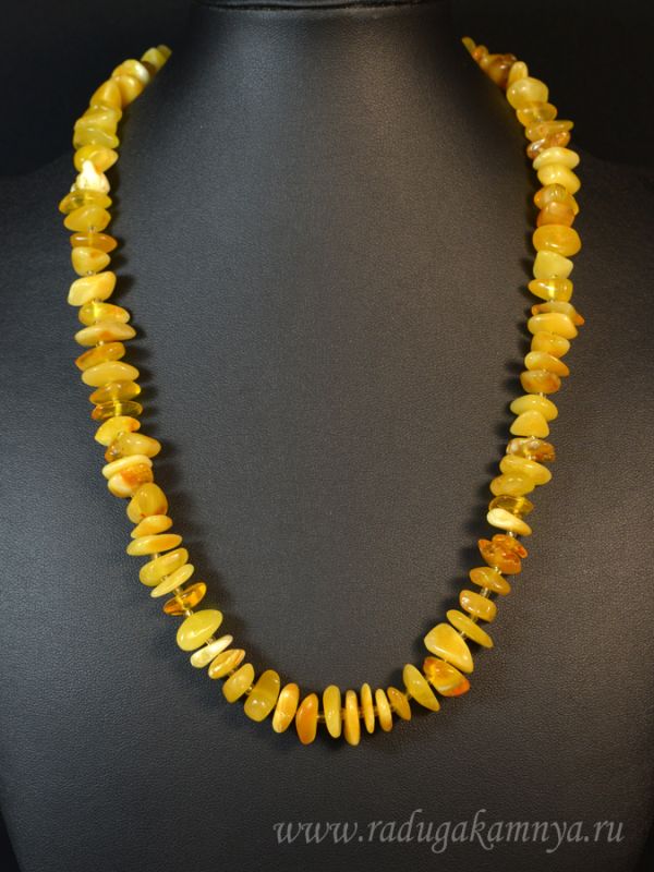 Beads made of amber honey-milk crumb, 54cm