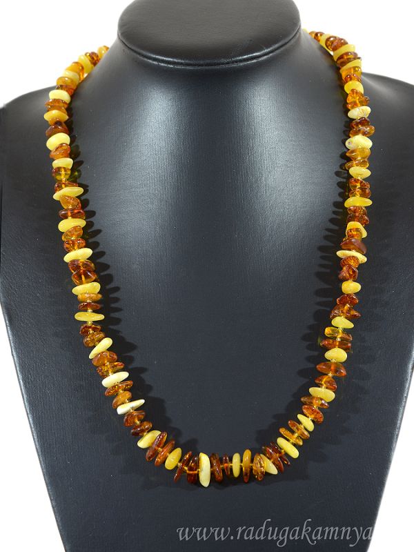 Amber beads milk galtovka, St. cognac, 60cm