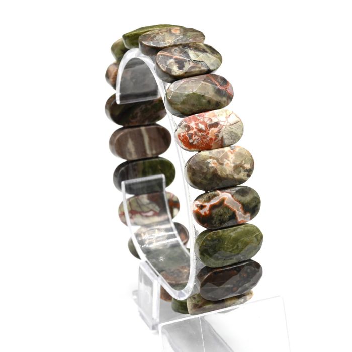 Faceted bracelet 20*8mm made of floral agate