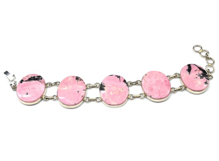 Bracelet with rhodonite, 17.5cm.