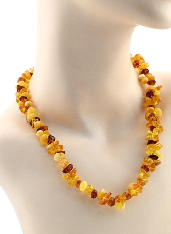 Amber beads 2nd milk, honey, cognac, 50cm