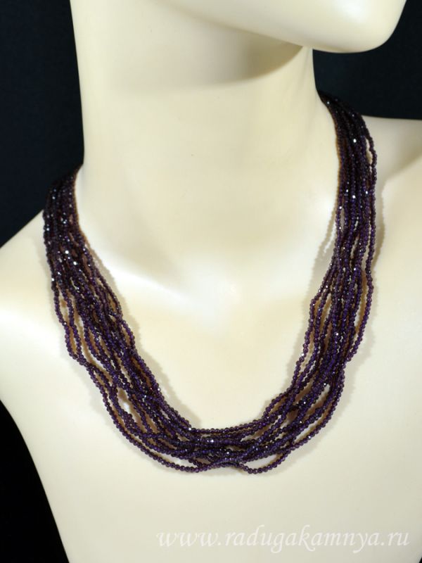 Beads made of Spinel color garnet 10 strands ball gr.2mm, 50cm, 30.7gr