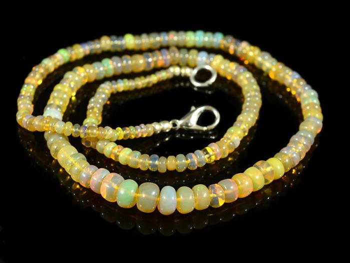 Rondel Opal Beads 4-7mm, 48cm, 12.2g