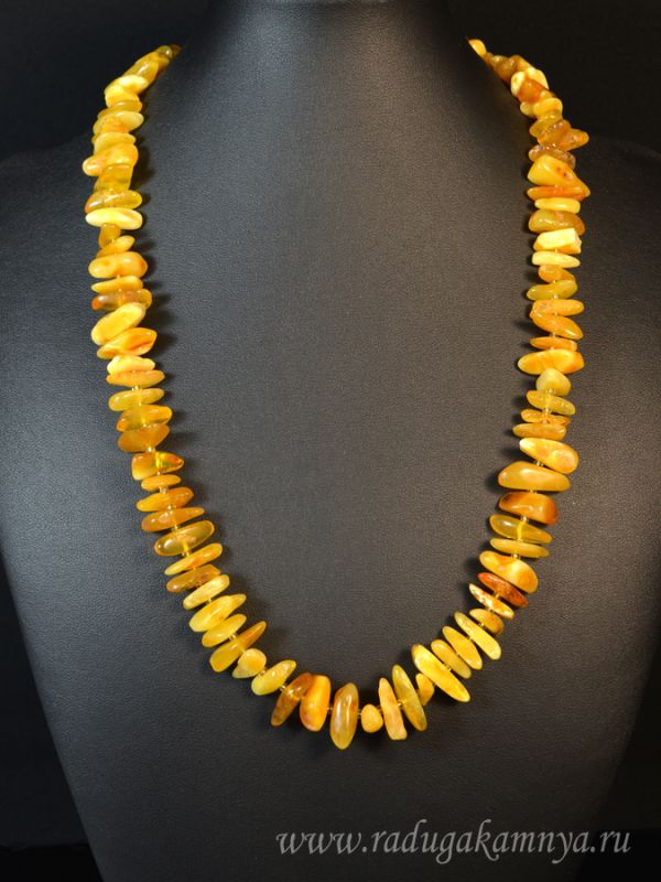 Beads made of amber honey-milk crumb, 59cm