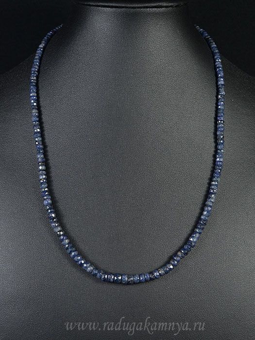 Cut Sapphire beads, 48cm, 21.7gr.