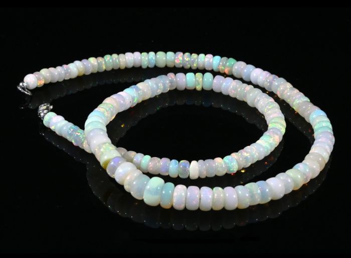 Opal rondel beads for an increase of 45cm, 19.2g