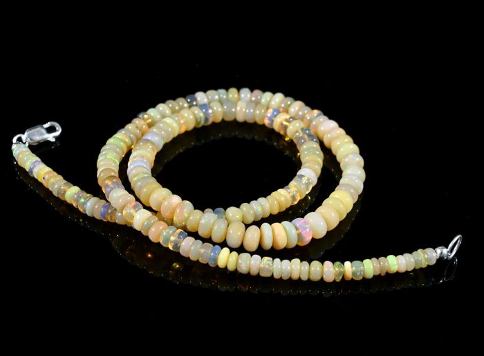 Opal rondel beads for an increase of 43cm, 11.1g