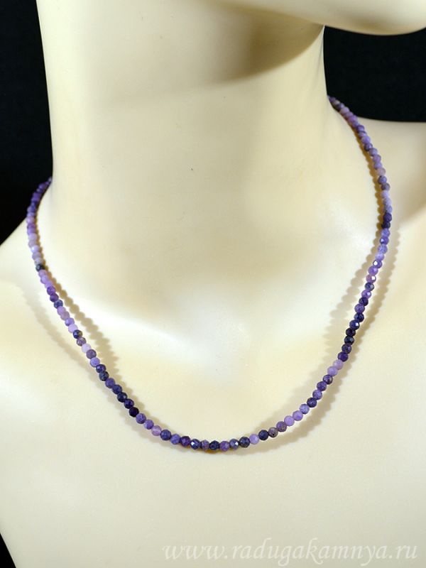 Beads made of Sugilite ball gr.3mm, 43cm, 7.4g