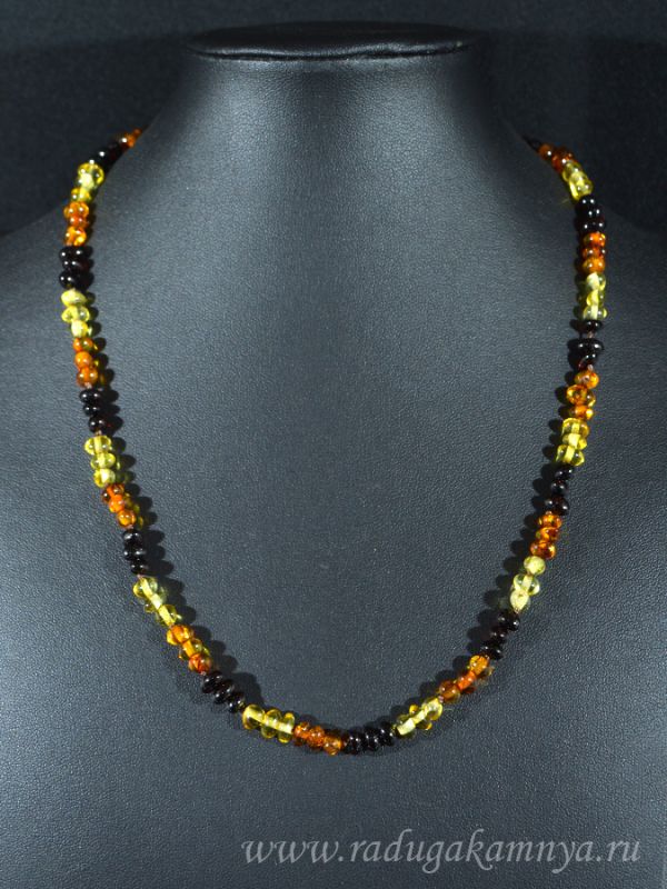 Amber beads, lemon crumb, cognac, cherry, 50cm