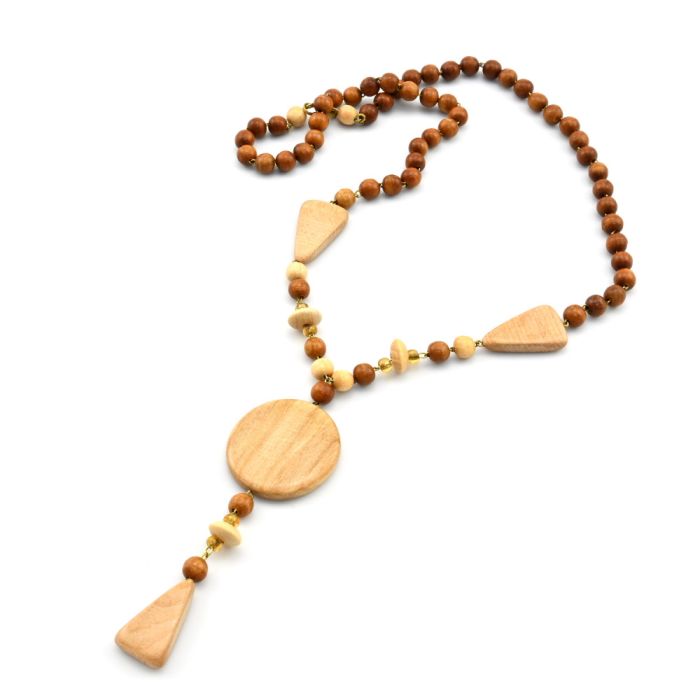 Jewelry made of wood beads Cloud, 52cm