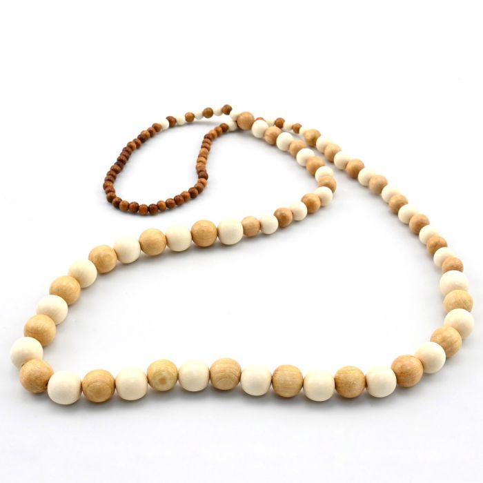 Beads made of Pea wood 6-13mm, 94cm