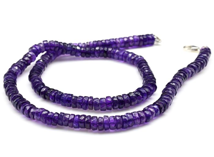 Amethyst beads rondel cut 7*3mm, 48cm, 33.5g