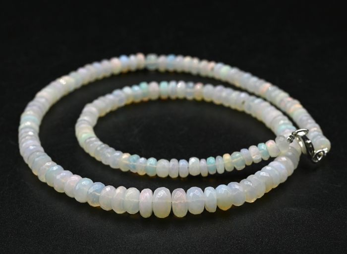 Opal beads cut rondel for an increase of 45cm, 15.2g