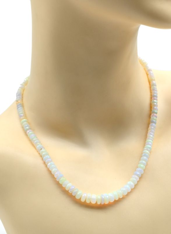 Opal beads cut rondel for an increase of 45cm, 15.5g