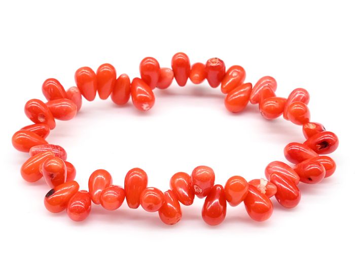 Coral Drop Bracelet 6*9mm Orange