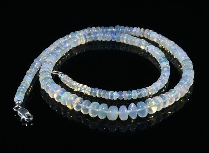 Opal rondel beads for an increase of 43cm, 10.4g