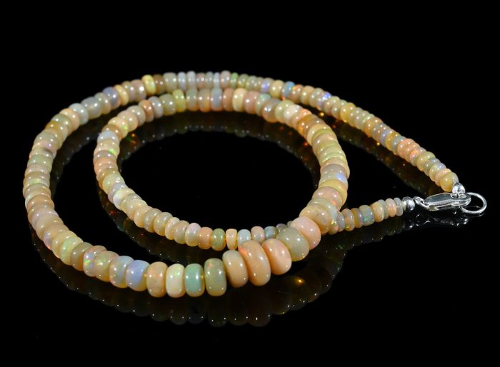 Gold rondel Opal beads for an increase of 42.5cm, 12.6g