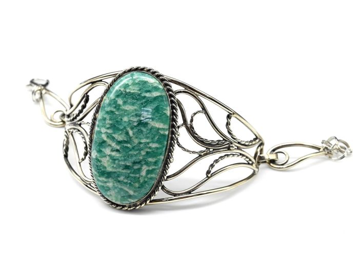 Bracelet made of amazonite "Oval", 18 cm.