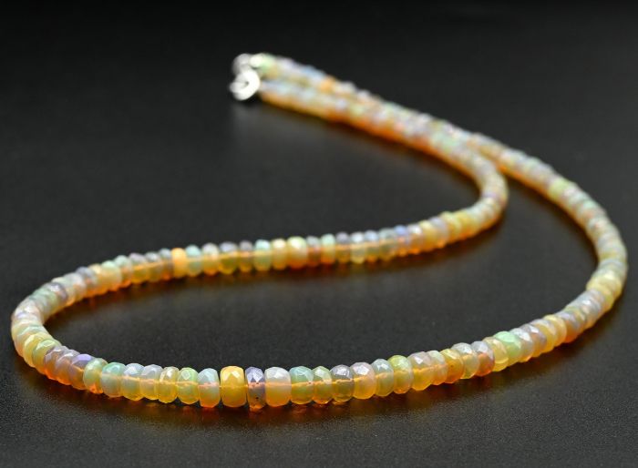 Opal beads cut rondel for an increase of 43cm, 9.4g