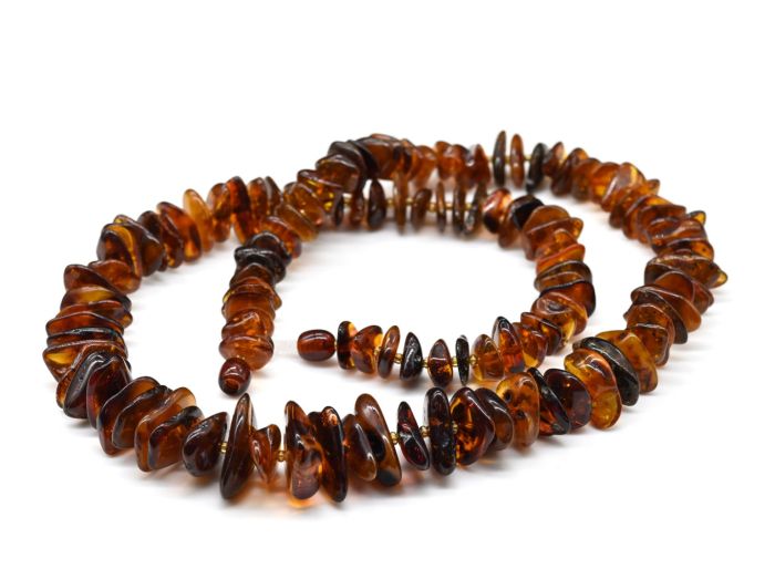 Amber beads, large cognac galtovka, 60cm