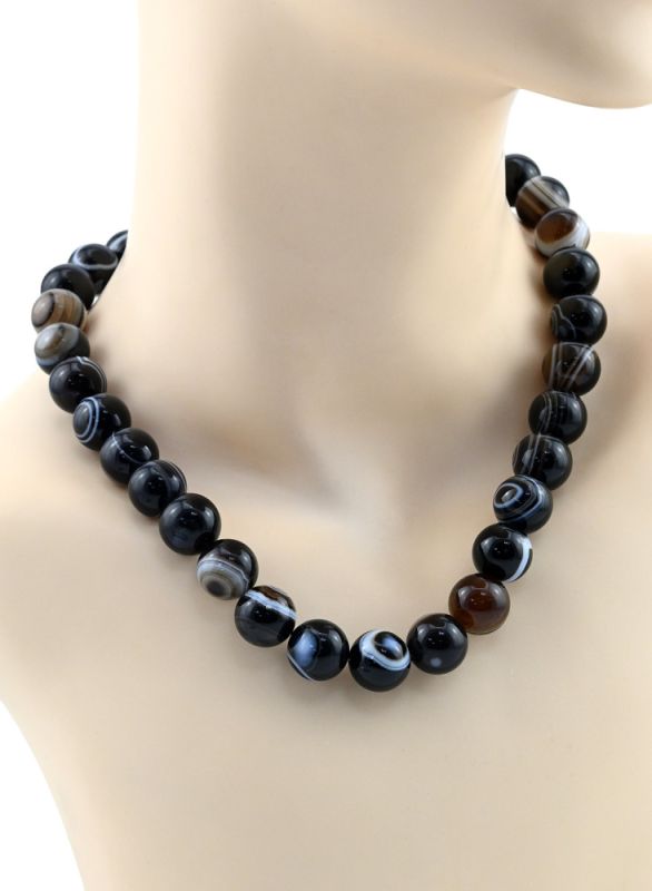 Beads made of agate ocular bead 14mm, 47cm