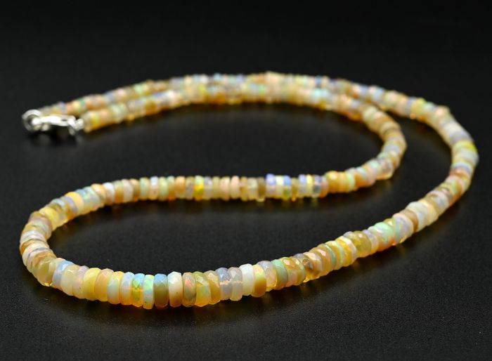 Opal beads cut rondel for an increase of 43cm, 9.8g